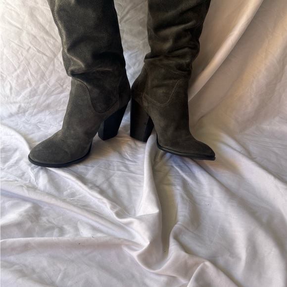 Vince Camuto Gray Suede Tall Slouch Boots – Size 9B - Picture 2 of 6